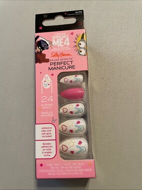 Despicable Me4 Sally Hansen Perfect Manicure Pink & White Almond Press-On Nails